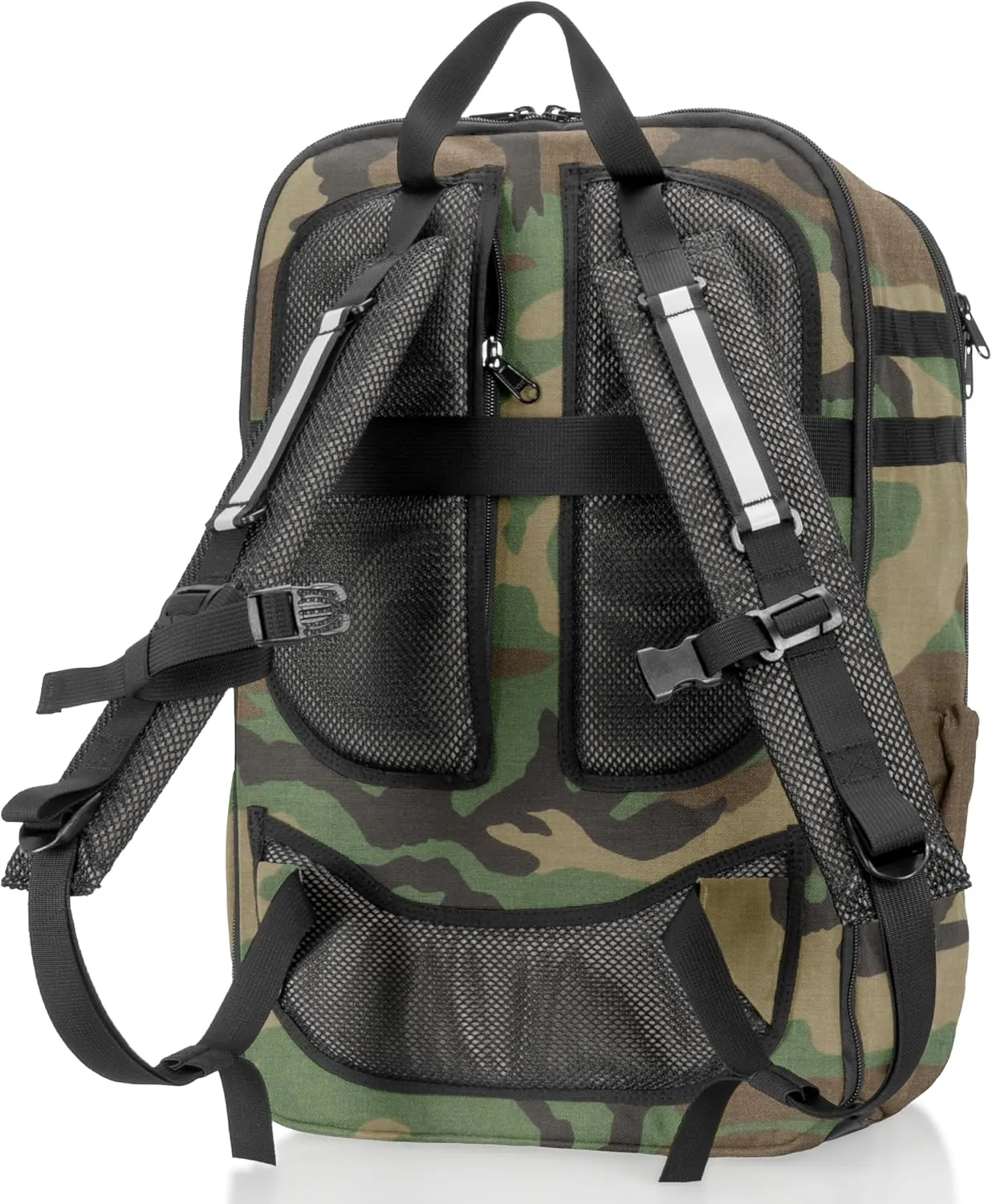 ~ Versa Carry On ~ Military Grade Backpack with Signal-Blocking Faraday Sleeve for Laptops and Mid-Size Electronics ~ 1000D Nylon ~ Woodland Camo