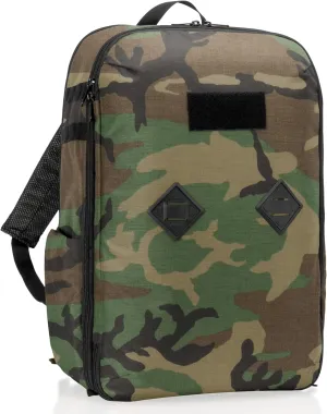 ~ Versa Carry On ~ Military Grade Backpack with Signal-Blocking Faraday Sleeve for Laptops and Mid-Size Electronics ~ 1000D Nylon ~ Woodland Camo