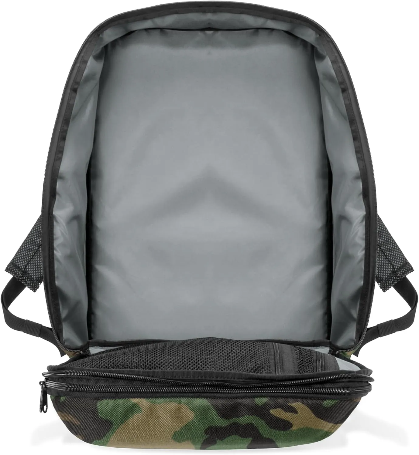 ~ Versa Carry On ~ Military Grade Backpack with Signal-Blocking Faraday Sleeve for Laptops and Mid-Size Electronics ~ 1000D Nylon ~ Woodland Camo