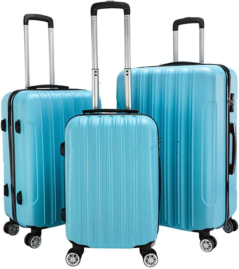 3 in 1 Multifunctional Suitcase Set Large Capacity Traveling Luggage with Durable Handles High Toughness Blue Suitcases For Storage and Transport Blue