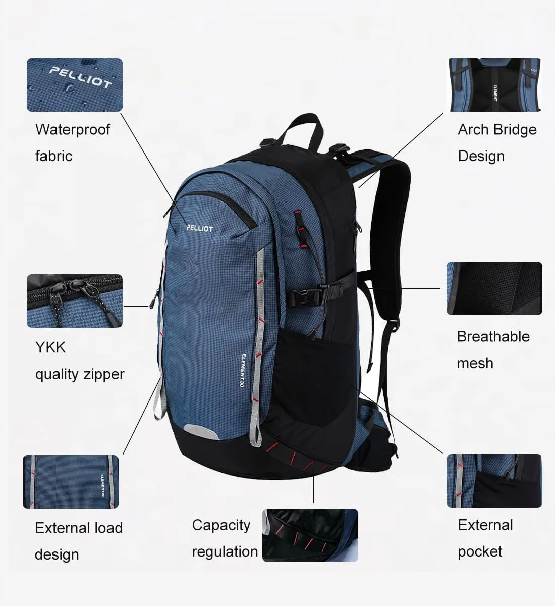 30L Hiking Daypack Waterproof Backpack for Women & Men Hiking Camping Outdoor Travel Day Backpack Pack with Rain Cove,Deep green