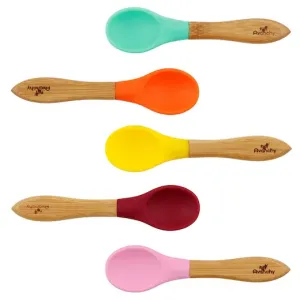 Avanchy Bamboo and Silicone Infant Spoon 5pc Set Girl