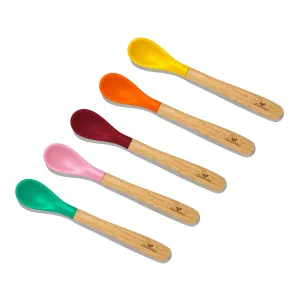 Avanchy Bamboo Inftant Spoons - Pack of 5 - Pink (4m )