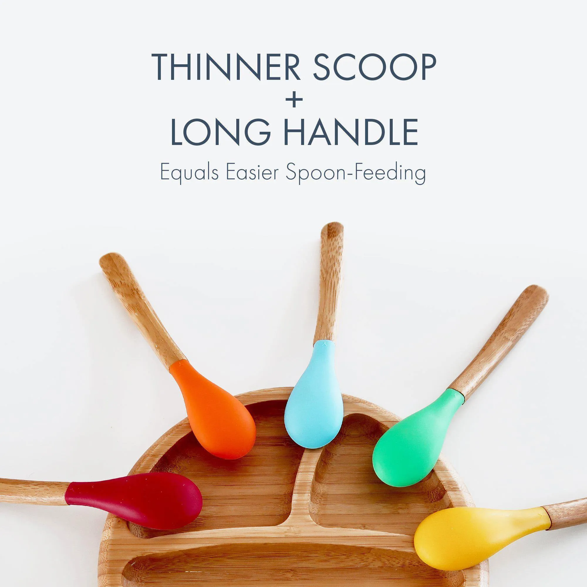 Avanchy Bamboo Inftant Spoons - Pack of 5 - Pink (4m )