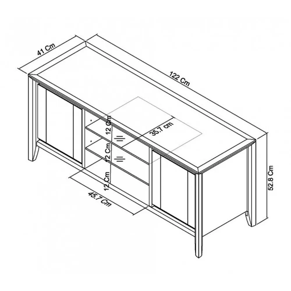 Bergen Oak Entertainment Unit - 122cm