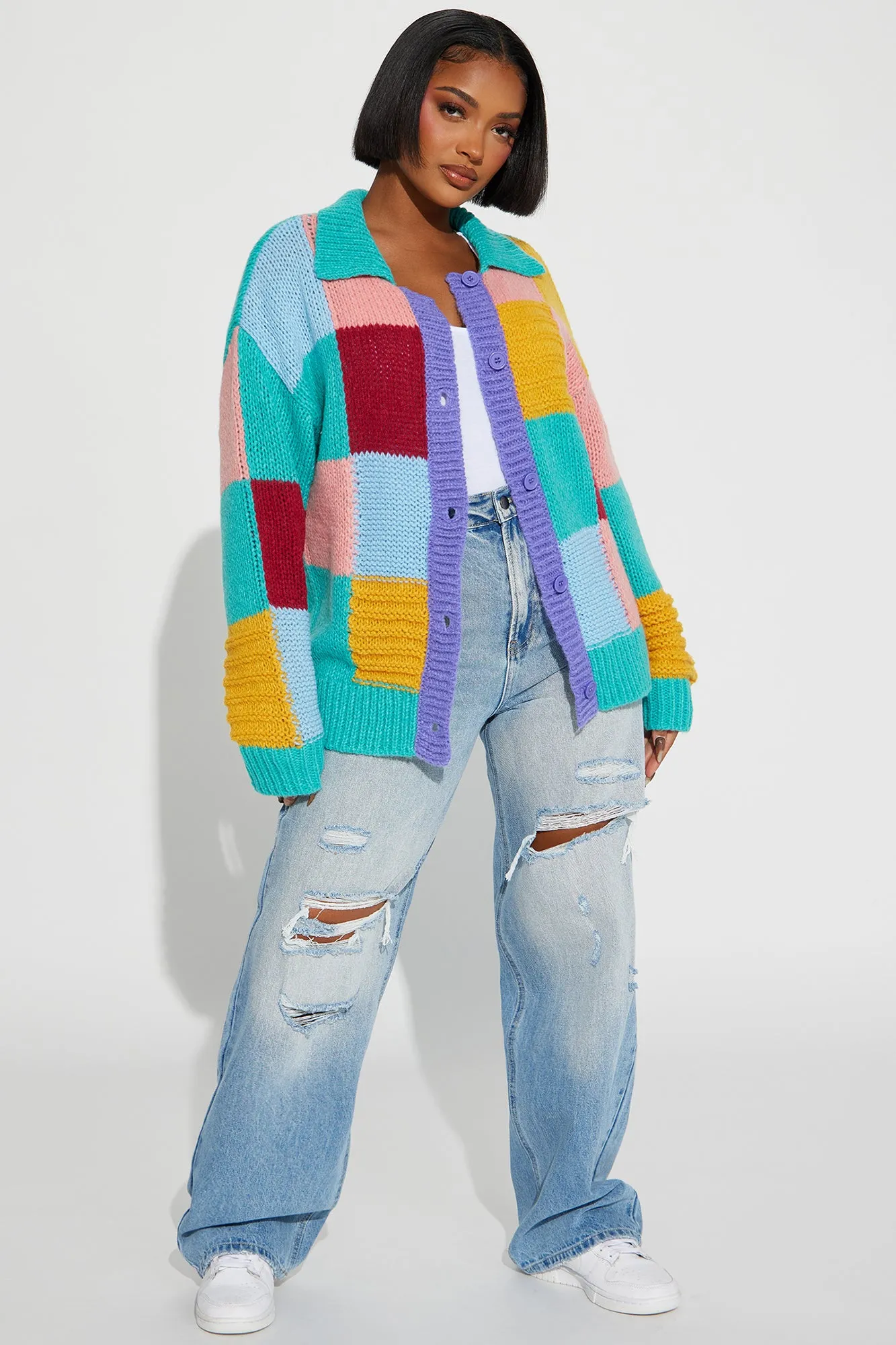 Beth Color Block Cardigan - Multi Color