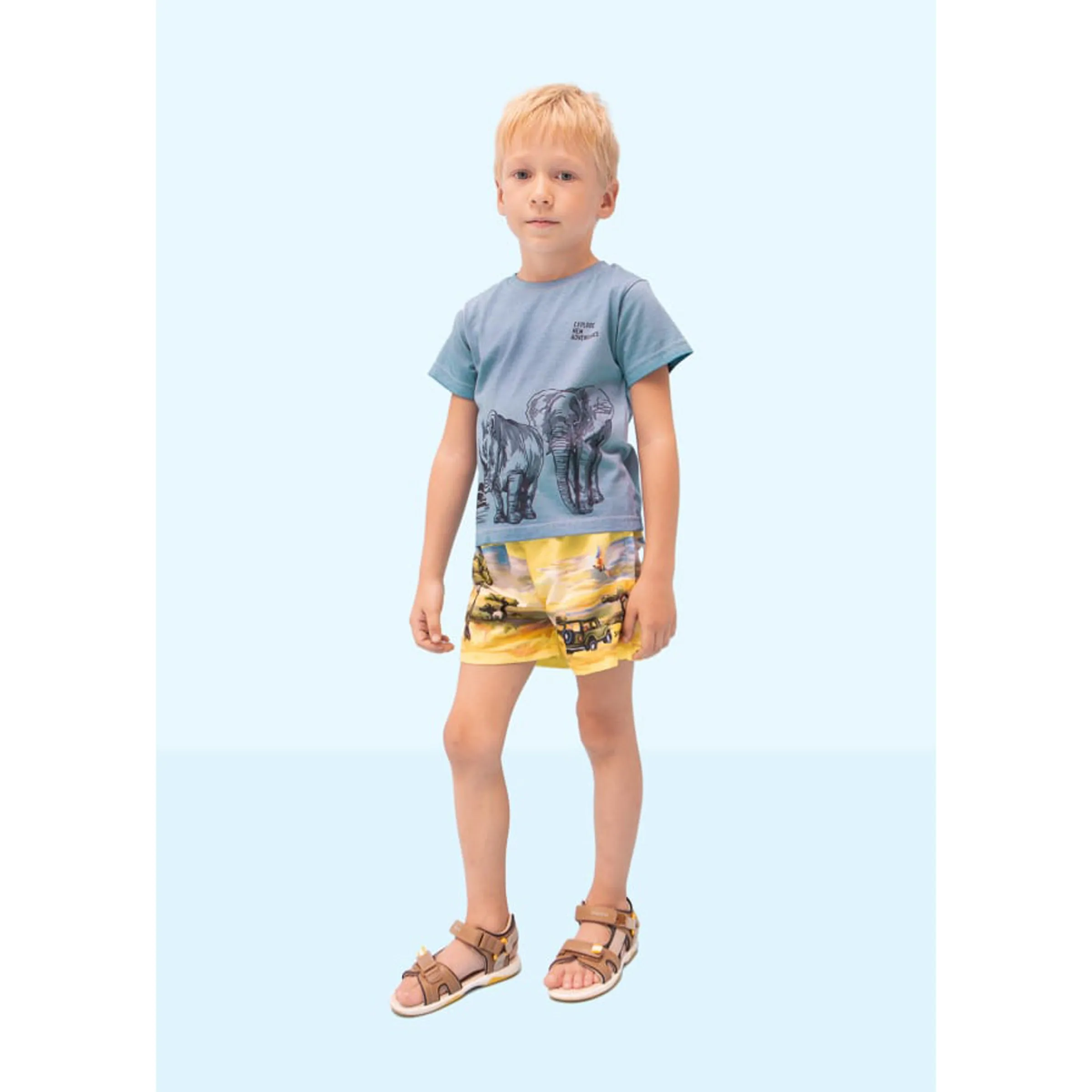 Blue Animal Graphic T-Shirt