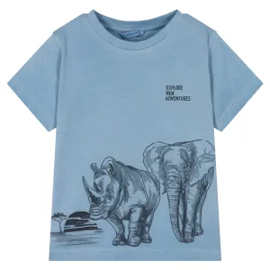 Blue Animal Graphic T-Shirt