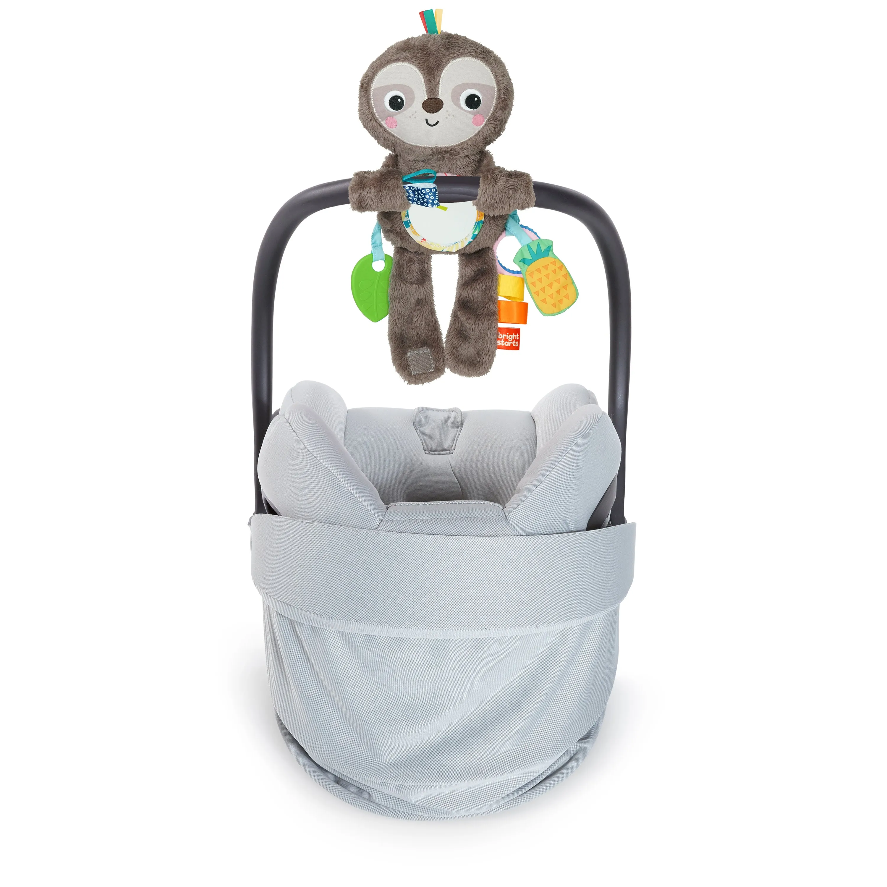 Bright Starts Slingin Sloth Travel Buddy Attachable Stuffed Animal Infant Toy