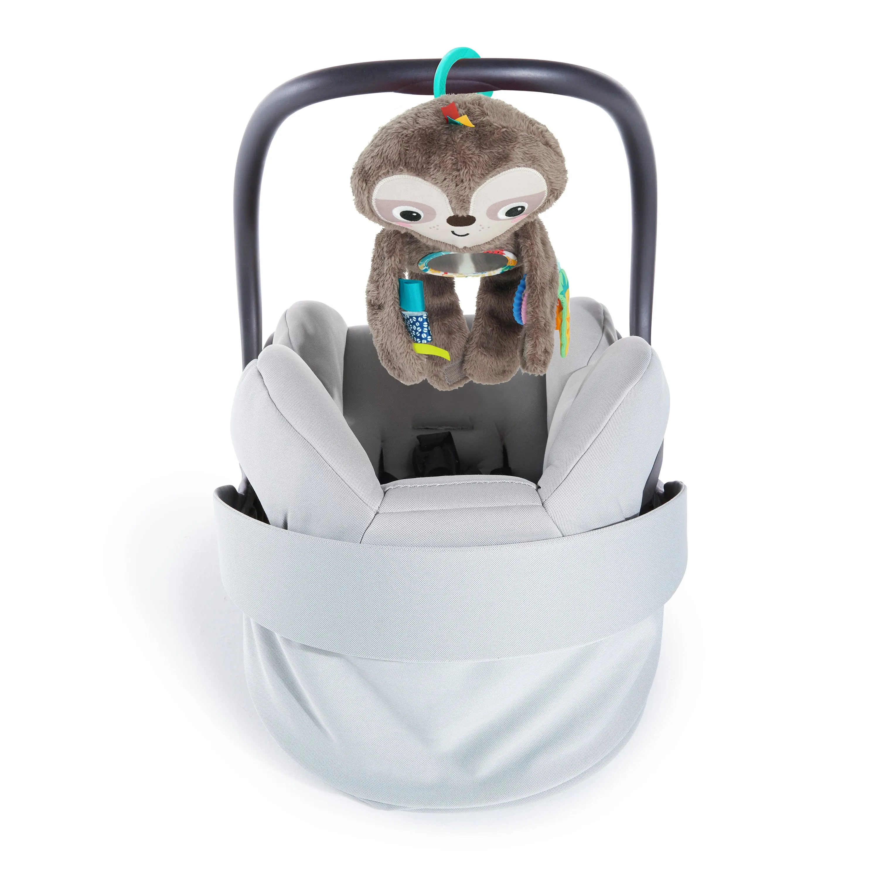 Bright Starts Slingin Sloth Travel Buddy Attachable Stuffed Animal Infant Toy