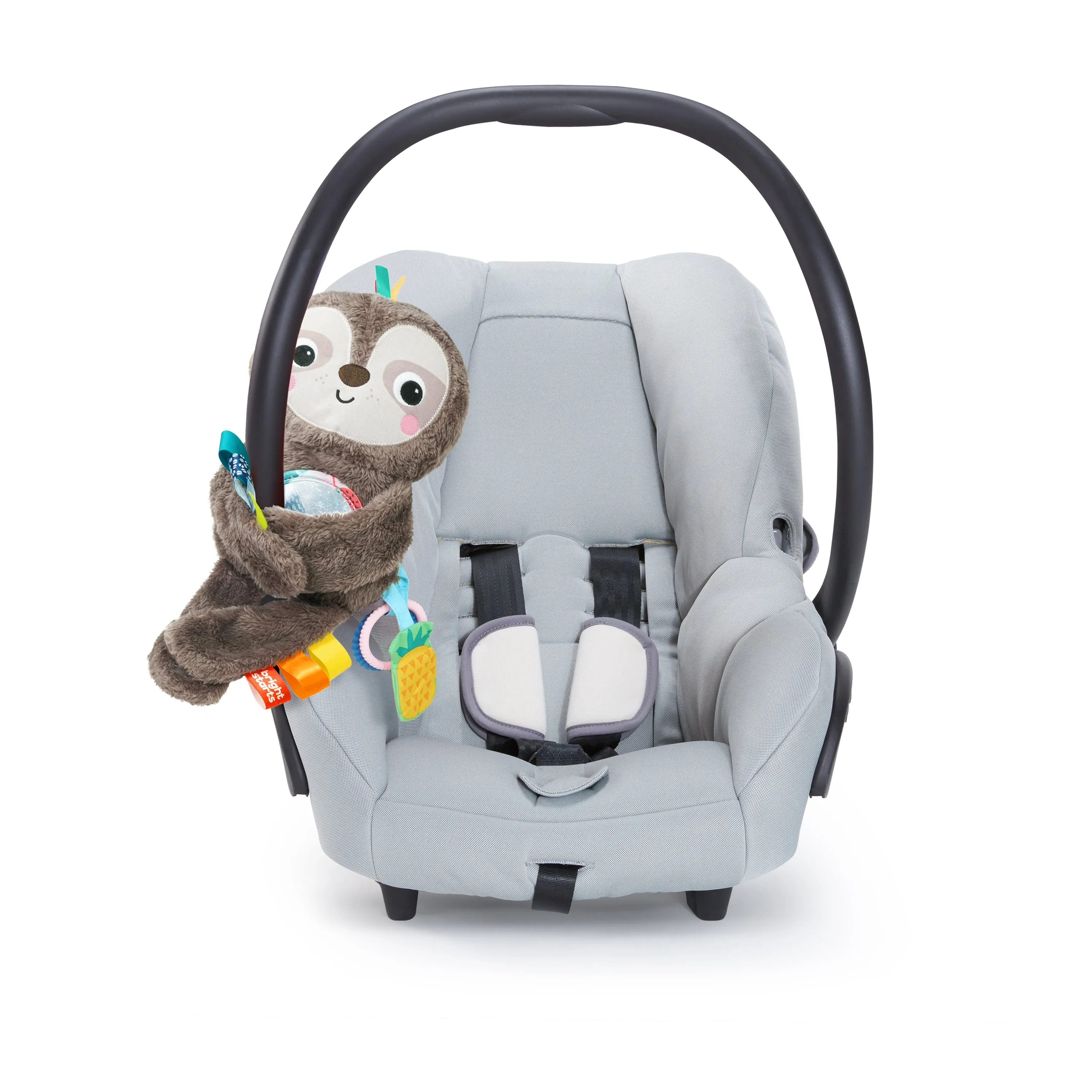 Bright Starts Slingin Sloth Travel Buddy Attachable Stuffed Animal Infant Toy