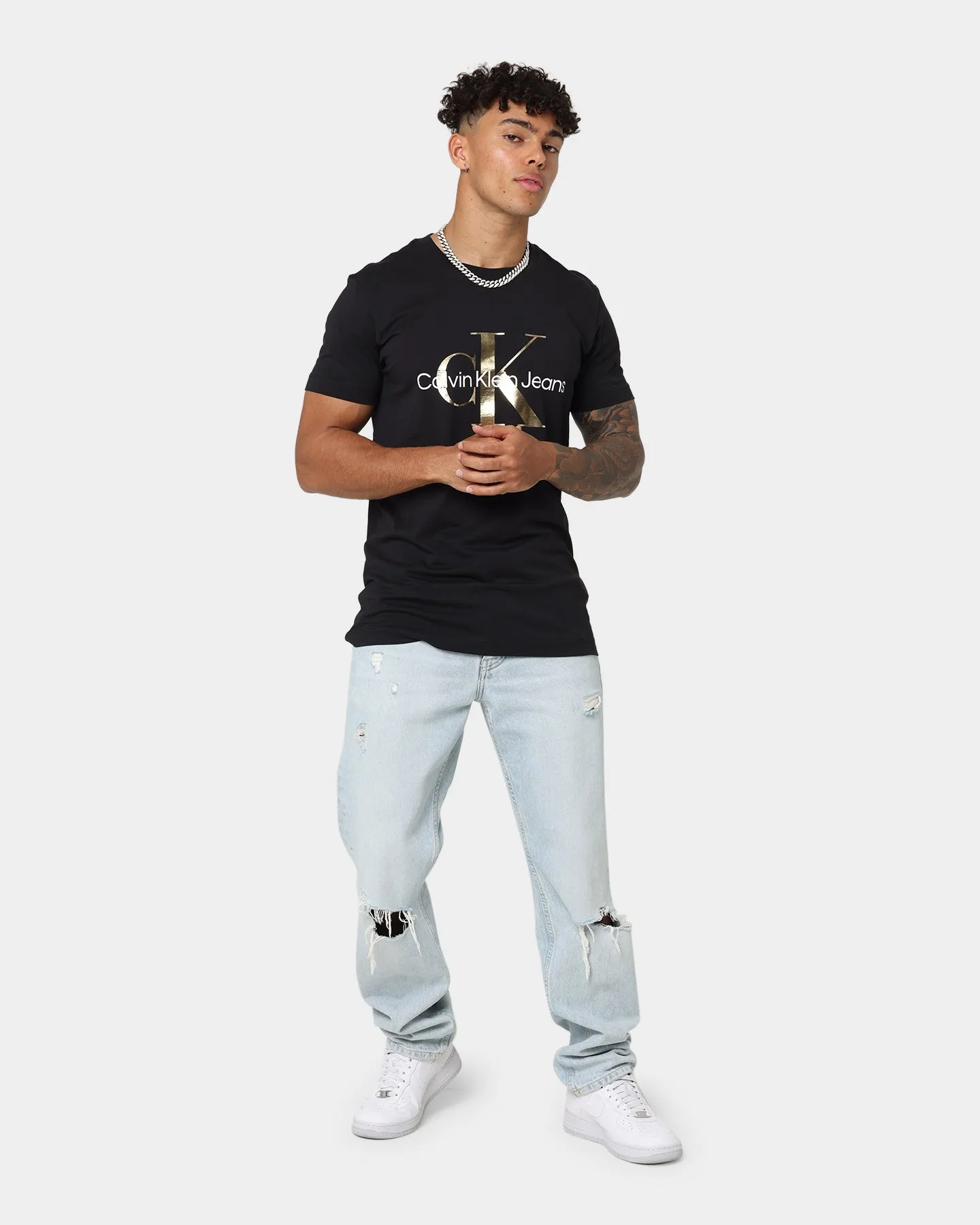 Calvin Klein Monogram T-Shirt Black/Gold/White