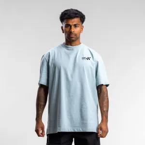 Checkered Block Tee Unisex Sky