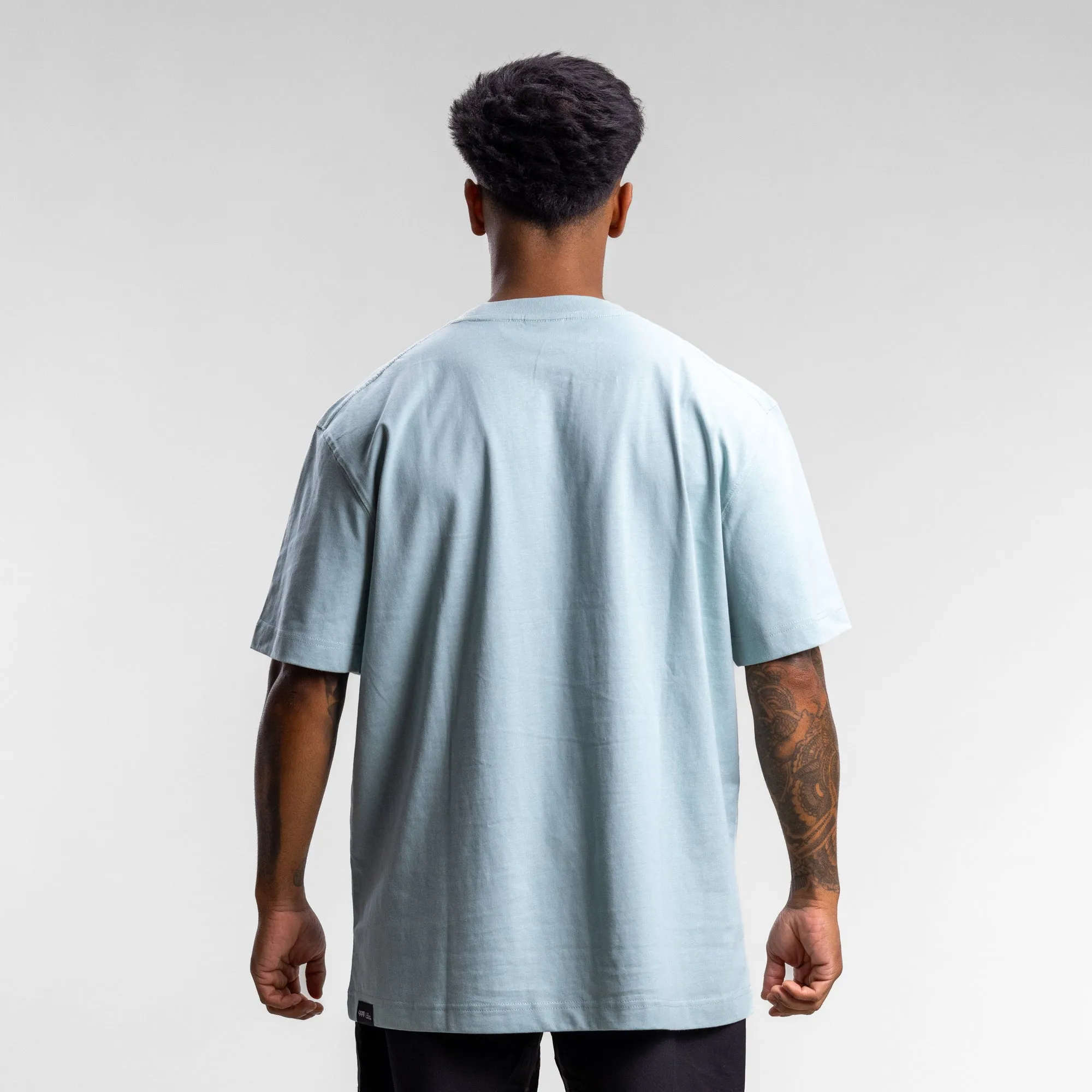 Checkered Block Tee Unisex Sky