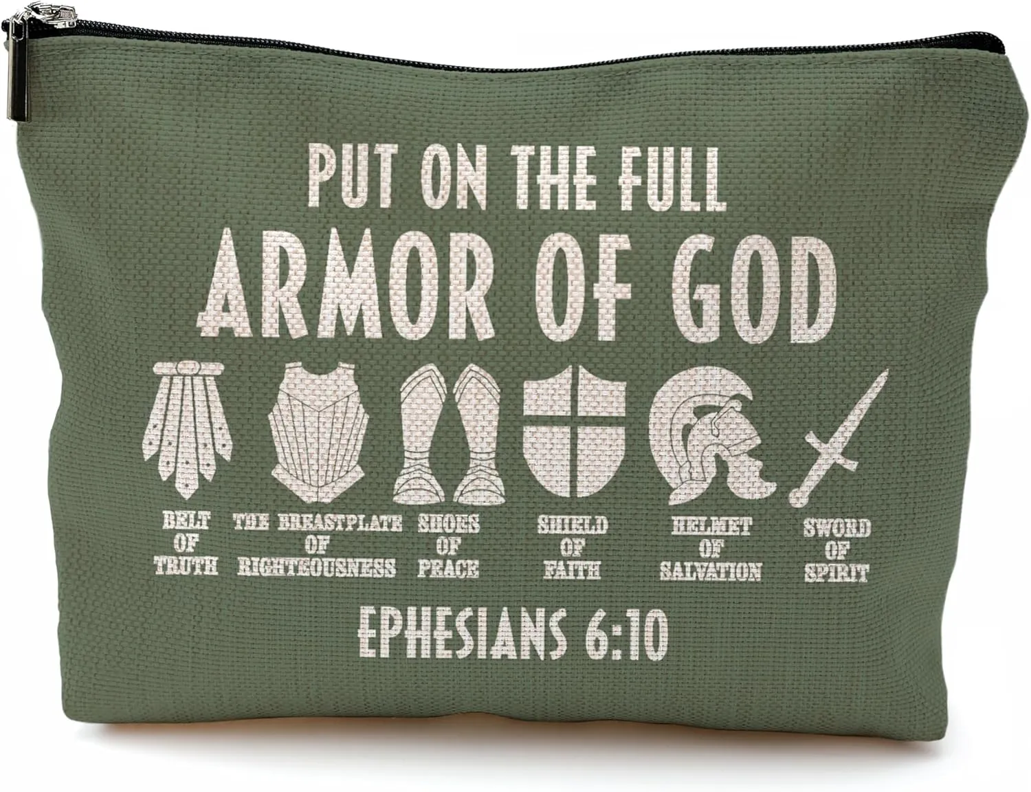 Christian Gifts for Women,Christian Makeup Bags for Women,Bible Verse Makeup Bag With Zipper,Put On The Full armor Of God Cosmetic Bag