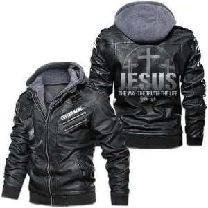 Christian Inspirational Gifts Jesus The Way The Truth The Life Personalized Men PU Leather Vest