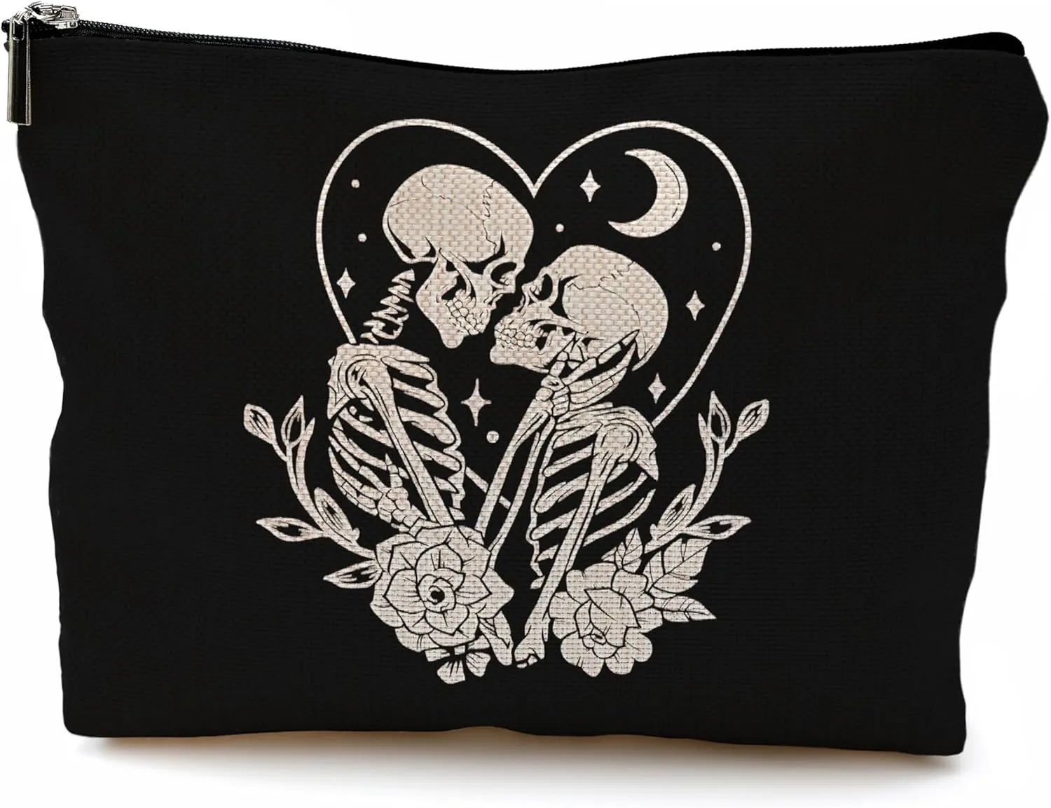 Couple Gifts Makeup Bag,Gothic Makeup Bag,Skull Couple Gifts Cosmetic Bags With Zipper,Gothic Bride Valentines Skeleton Gifts