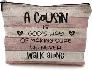 Cousin Gifts Makeup Bag,Cousin Gifts for Women,Cousin Cosmetic Bags With Zipper,Cousin Birthday Gifts for Women