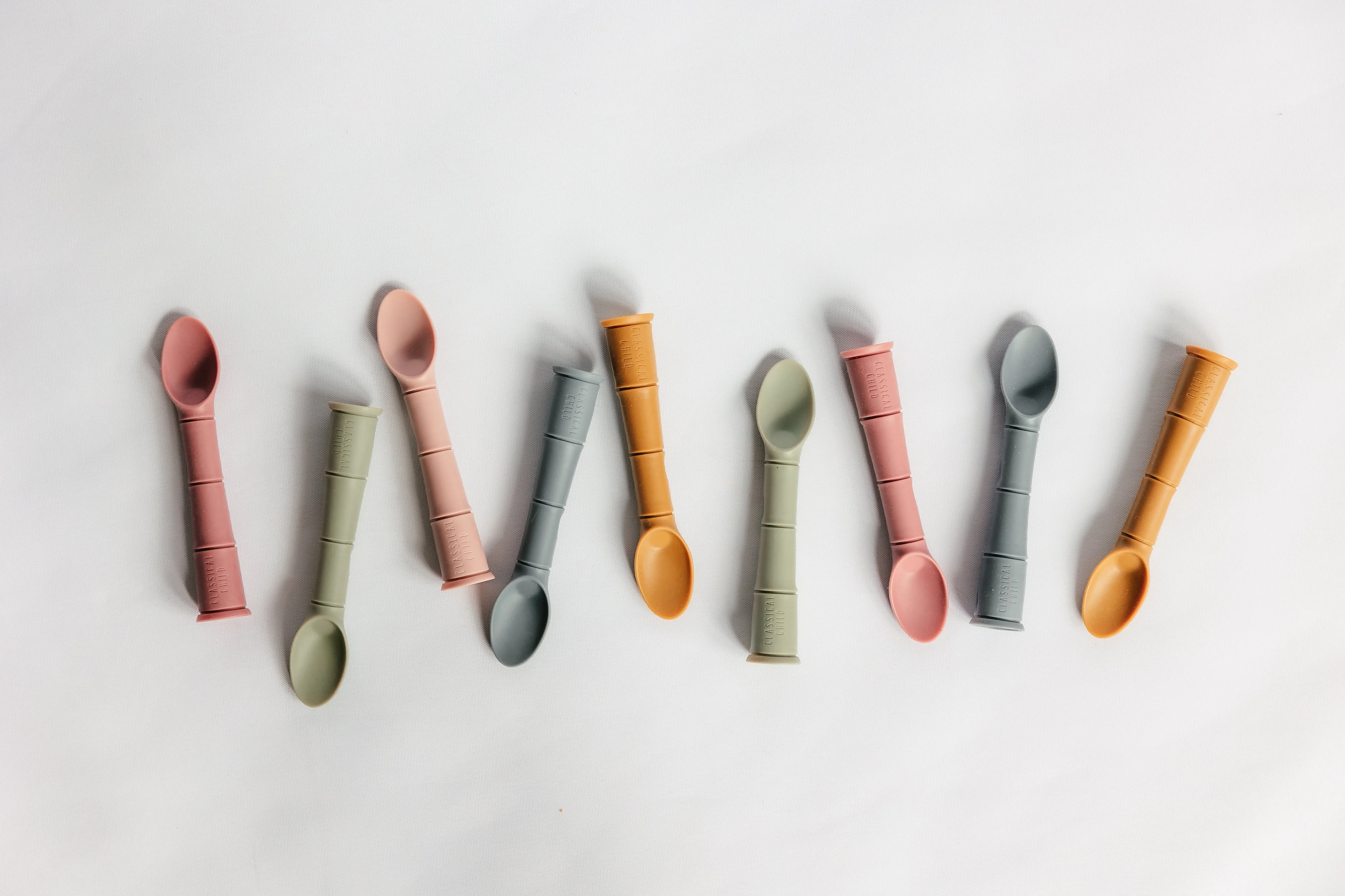 Denim Silicone Beginner Baby Spoon 2 Pack