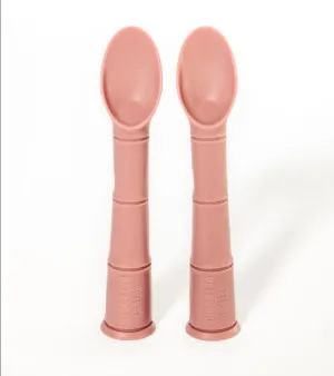 Desert Rose Silicone Beginner Baby Spoon 2 Pack