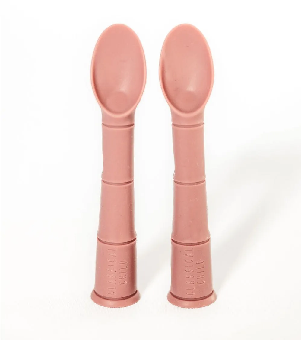 Desert Rose Silicone Beginner Baby Spoon 2 Pack