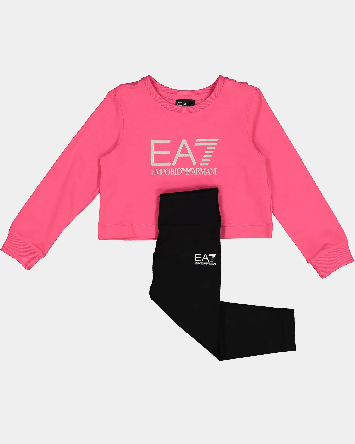 EA7 Emporio Armani Kids' Tracksuit Set Pink/Black