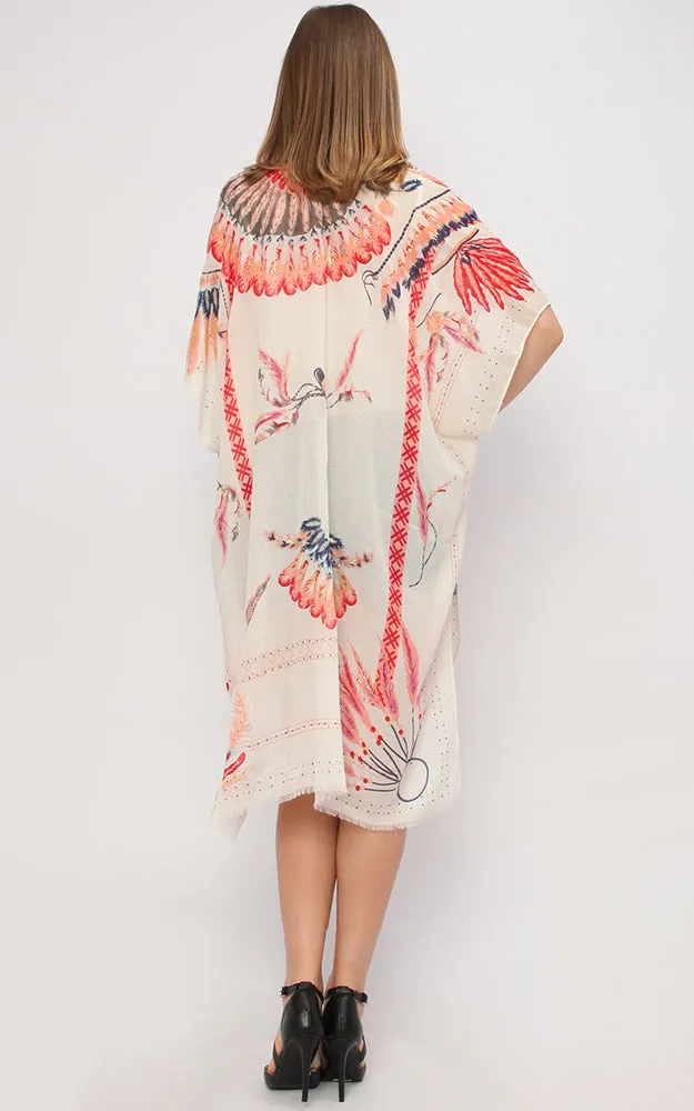 EAV9323 Dream Catcher Foil Print Kimono