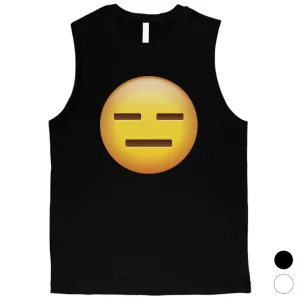 Emoji-Emotionless Mens Basic Mood Fun Best Muscle Shirt Friend Gift