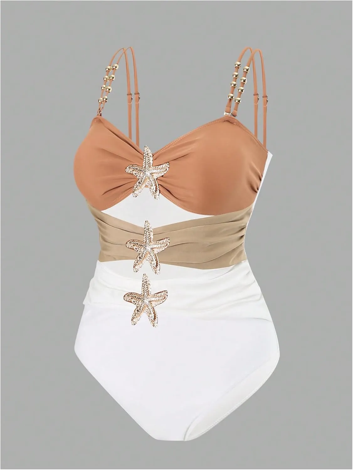 Floerns Women's Plus Size Colorblock One Piece Swimsuit Cut Out Monokini Bathing Suit