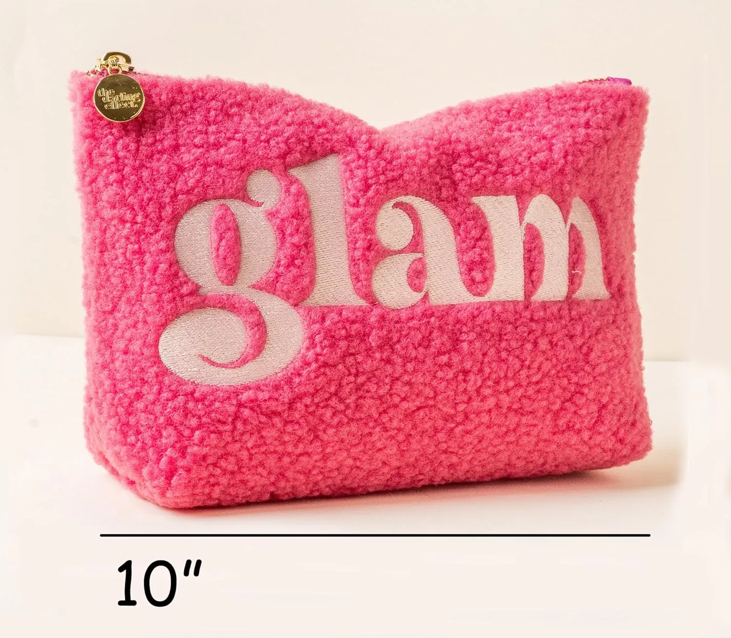 Gifts for Women, Girls Makeup Bag Travel Tote, Pink Glam Bag, Soft Sherpa Cosmetic Bag for Organizing Storing Jewelry and Accessories Cosmetic Case for Purse or Luggage