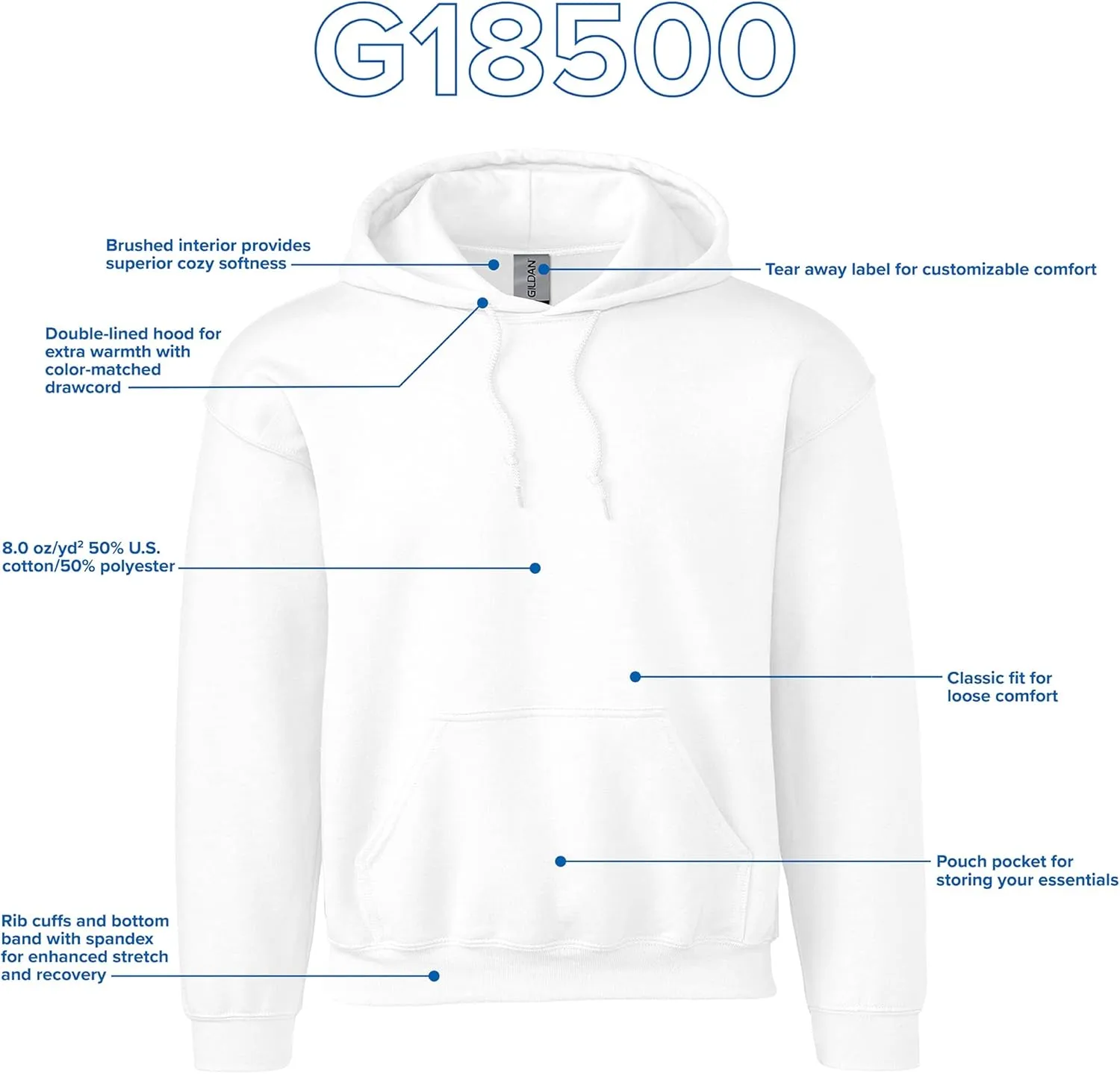 Gildan Adult Fleece Hooded Sweatshirt, Style G18500