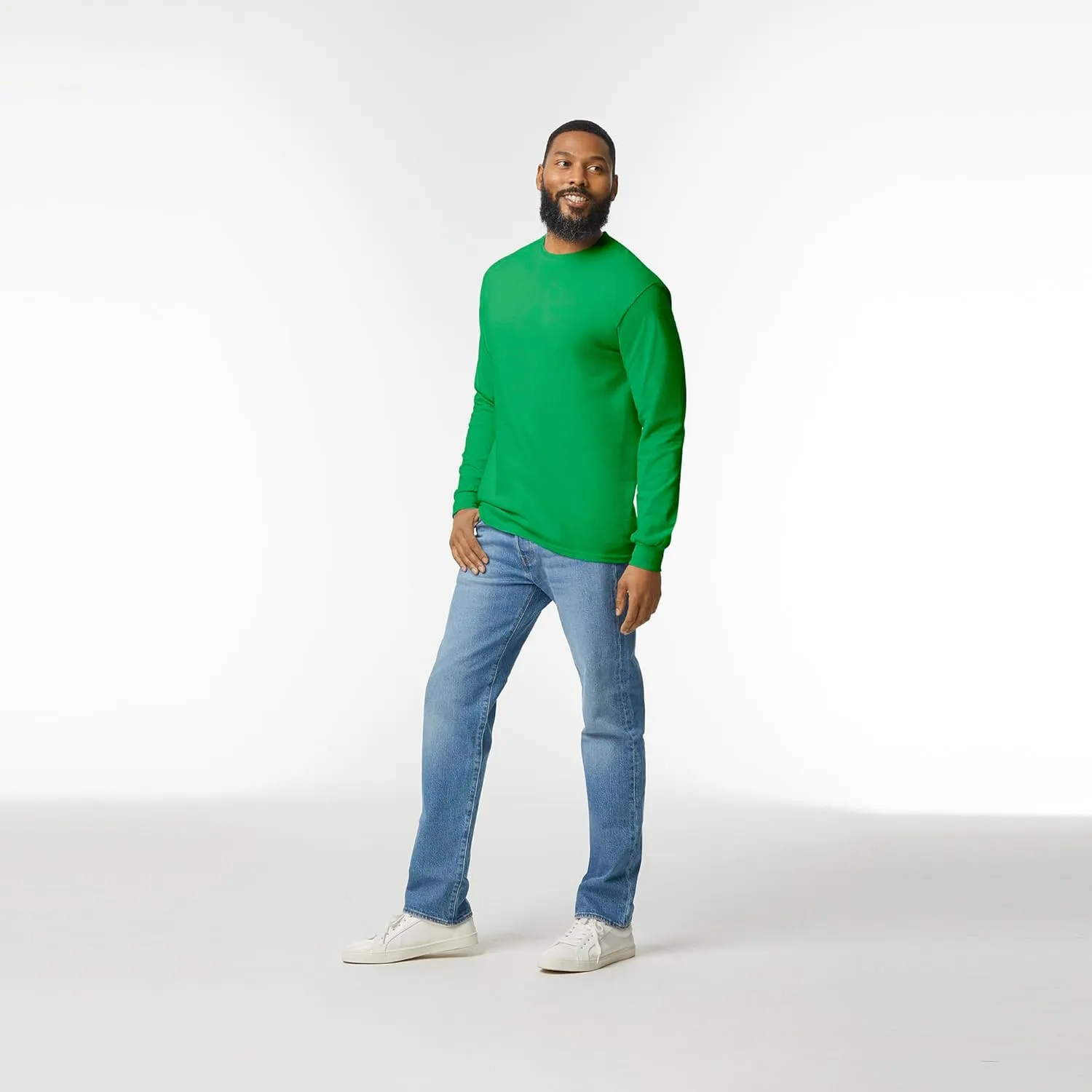 Gildan Adult Heavy Cotton Long Sleeve T-Shirt, Style G5400, 2-Pack
