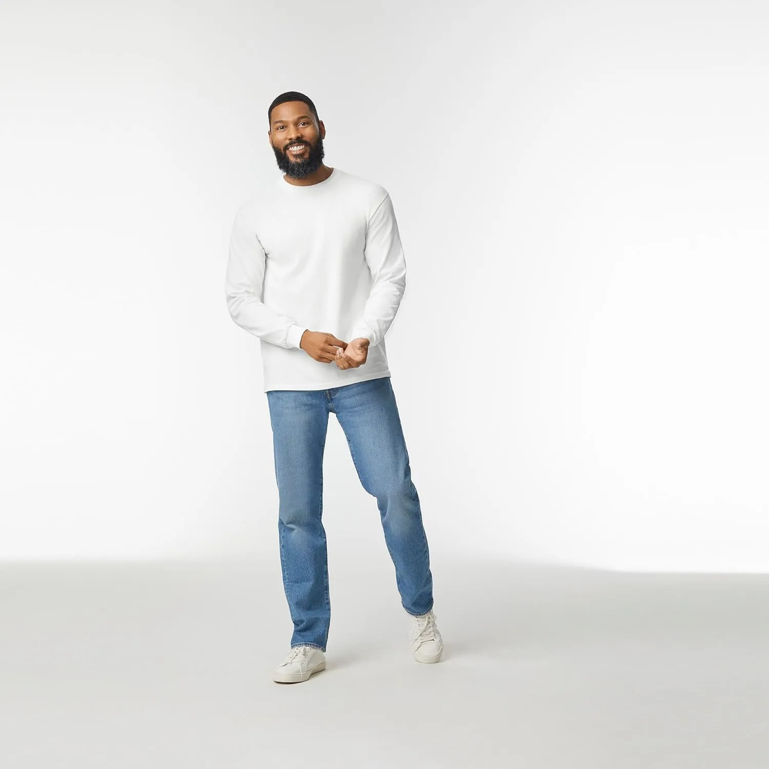 Gildan Adult Heavy Cotton Long Sleeve T-Shirt, Style G5400, 2-Pack