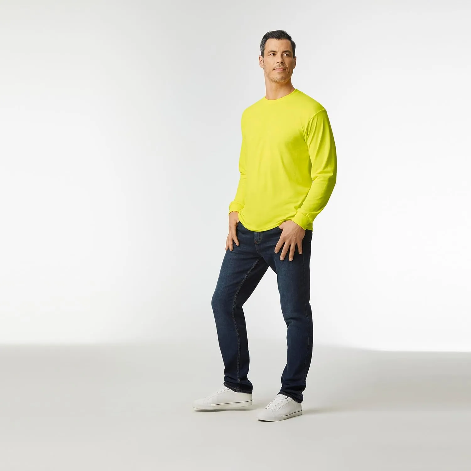Gildan Adult Heavy Cotton Long Sleeve T-Shirt, Style G5400, 2-Pack
