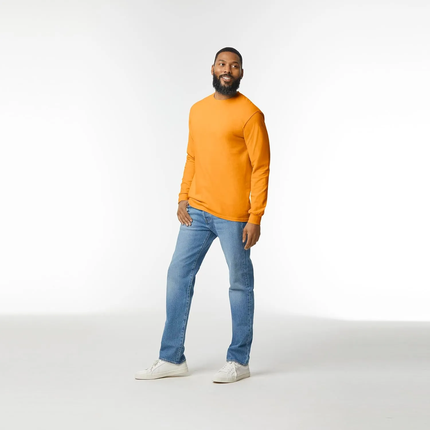 Gildan Adult Heavy Cotton Long Sleeve T-Shirt, Style G5400, 2-Pack