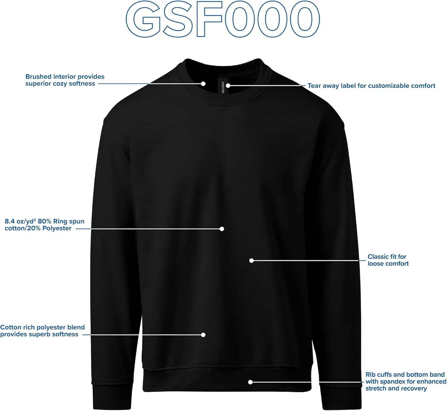 Gildan Adult Softstyle Crewneck Sweatshirt, Style GSF000