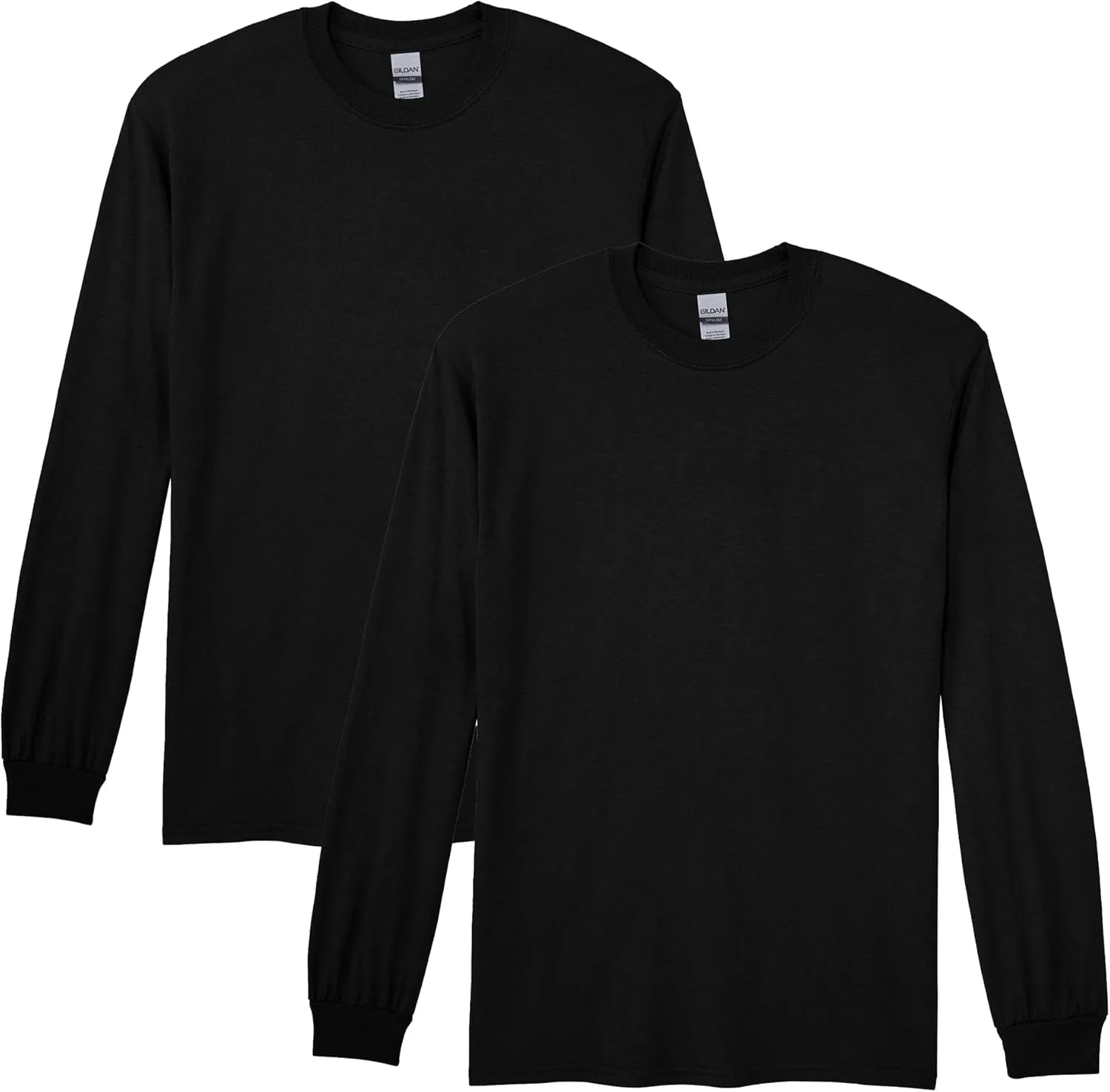 Gildan Men's DryBlend Long Sleeve T-Shirt, Style G8400, 2-Pack, Black, X-Large