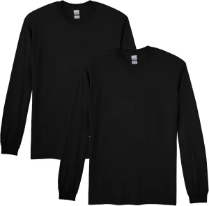 Gildan Men's DryBlend Long Sleeve T-Shirt, Style G8400, 2-Pack, Black, X-Large