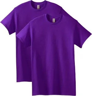 Gildan Men's Heavy Cotton T-Shirt, Style G5000, 2-Pack, Purple, Large