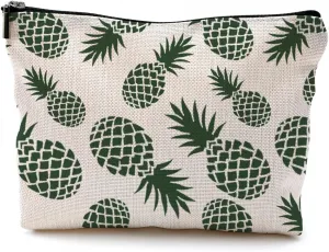 Green Pineapple Makeup Bag, Pineapple Gifts for Women, Summer Pineapple Cosmetic Bag Toiletry Bag for Purse, Pineapple Accessories for Women, Fruit Lover Makeup Pouch