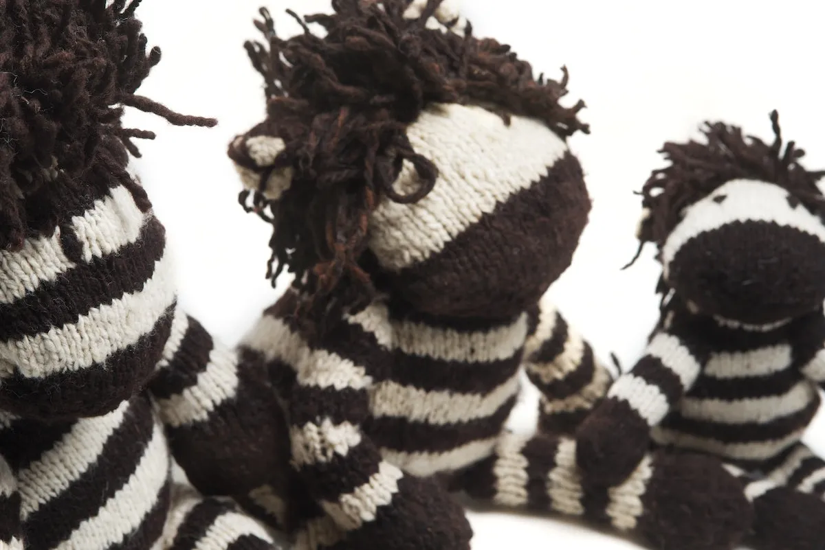 Hand Knitted Medium Safari Zebra
