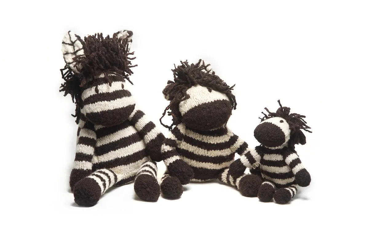 Hand Knitted Medium Safari Zebra