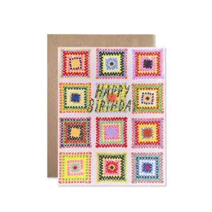 Happy Birthday Crochet Quilt Card