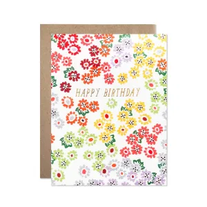 Happy Birthday Tiny Rainbow Floral Card