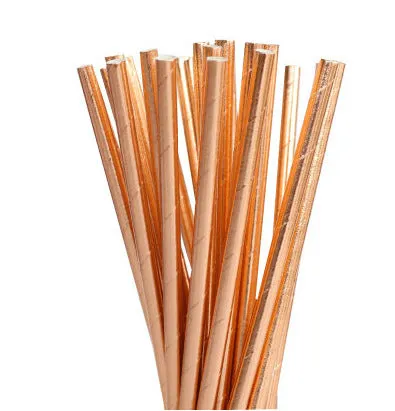 Hot Rose Gold Hexagonal Striped Paper Plate Paper Cup