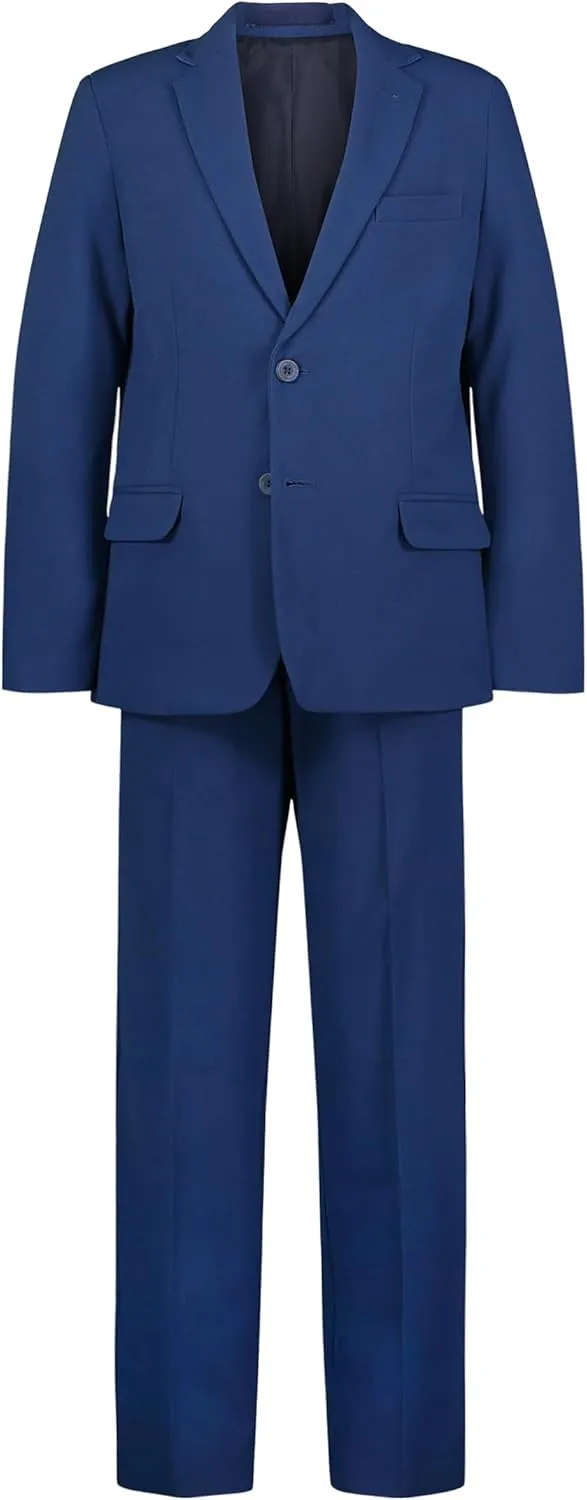 IZOD Boys 2-Piece Formal Suit Set, Includes Single Breasted Jacket & Straight Leg Dress Pants with Belt Loops & Pockets