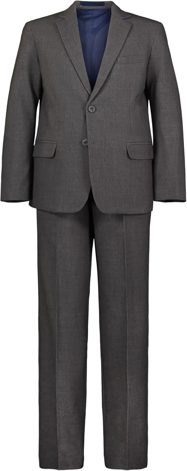 IZOD Boys 2-Piece Formal Suit Set, Includes Single Breasted Jacket & Straight Leg Dress Pants with Belt Loops & Pockets