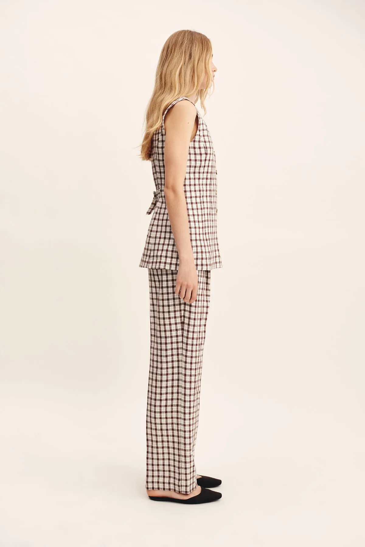LORI VEST - CHOCOLATE PLAID