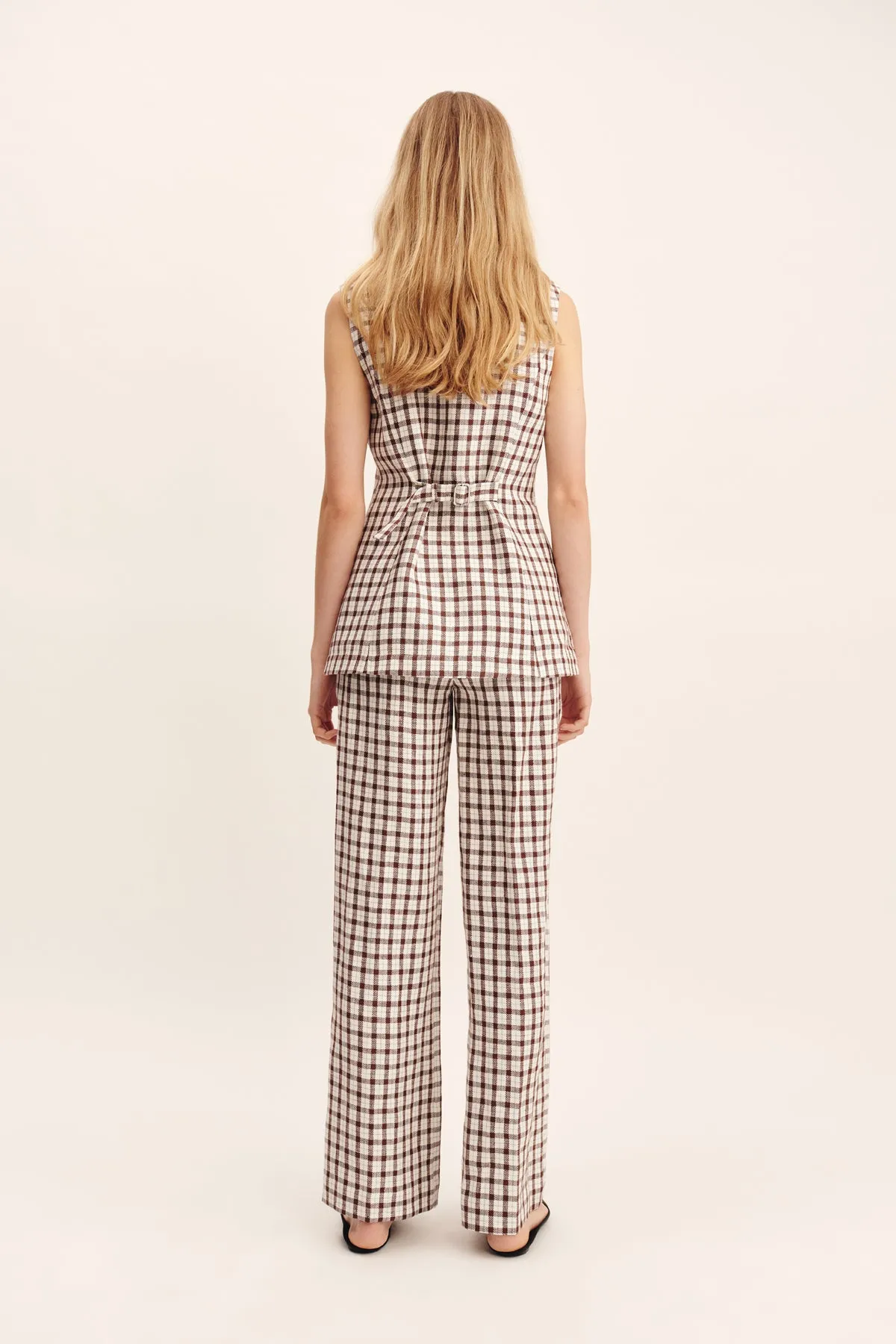 LORI VEST - CHOCOLATE PLAID