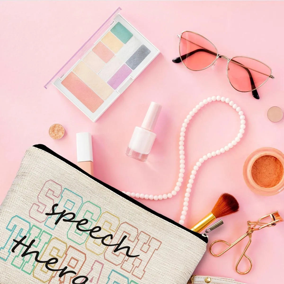 Makeup Bag for Women - Speech Therapist & SLP Gifts, Cosmetic Bag for Purse